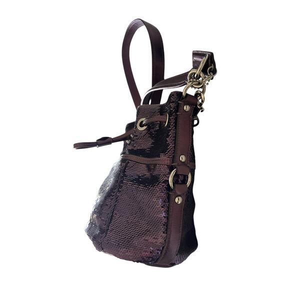 Coach Poppy Special Edition Sequins Amethyst Cinch Drawstring Bucket 17906 NWT - Picture 11 of 14